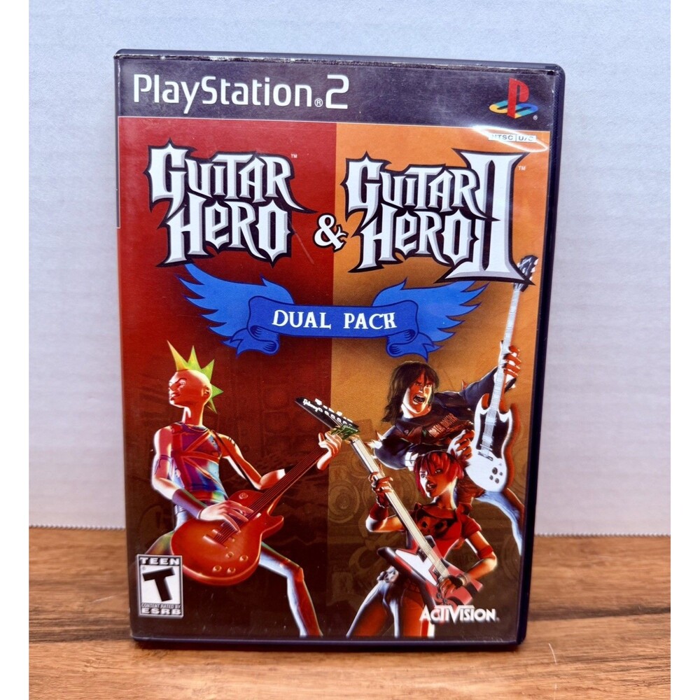 Guitar Hero 1 & 2 Dual Pack (Sony PlayStation 2, 2007) PS2 Complete